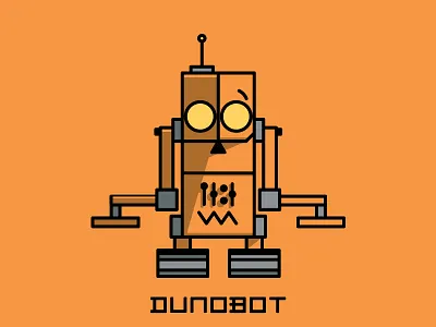 Dunobot bot confused duno dunobot illustration orange robot shrug type