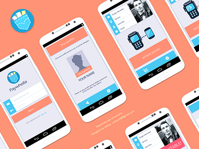 Paywholla app flat UI design app best design flat inspirational interface log minimal mobile pay profile ui