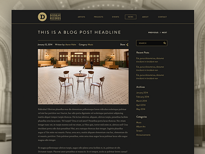 Blog - Post Page blog brandon grotesque minimal post record label typography ui