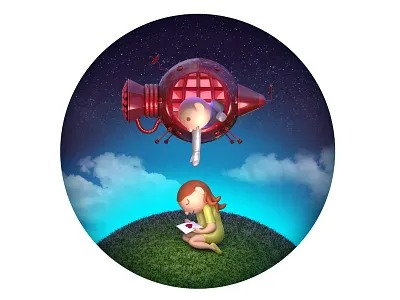 distance 3d art cg datamouth distance heart love modo photoshop sad