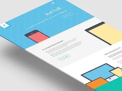 Freebie PSD: Perth - A Free Flat Web Design. flat design flat devices freebie photoshop psd web design
