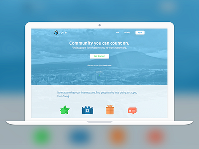 Spire Landing Page home homepage landing page sign in sign up splash page website welcome welcome page