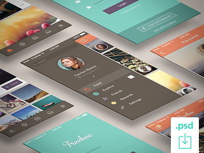 Freebee App: Free PSD app deiv feed free freebie login psd studio4