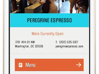 Waitscape App Location Detail app block gothic coffee flat iphone list map search startup ui
