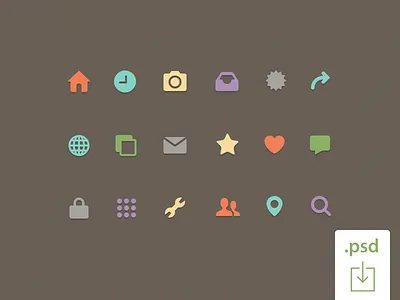 Freebee Icons camera deiv download free freebie home like location psd search settings studio4