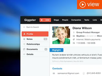 Giggster website app application gui hr interface ramotion ui user interface ux web web design website
