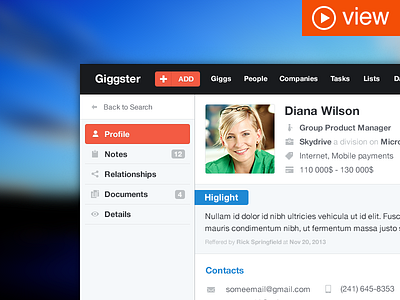 Giggster website app application gui hr interface ramotion ui user interface ux web web design website