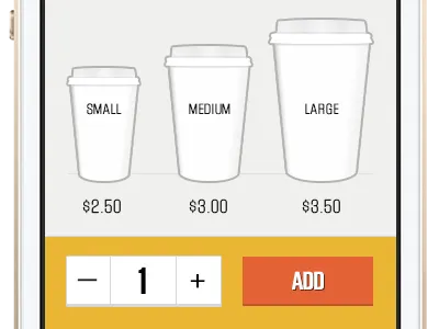 Waitscape App Concept Ordering Screen app block gothic cafe coffee flat iphone list map order search startup ui