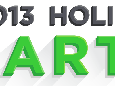 Holiday Party Invite green invite letters