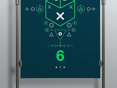 SIX // Symbols & Shapes (Green) clean geometric geometric design green number poster shapes swiss symbols