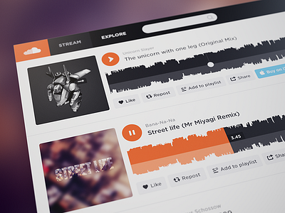 Soundcloud Re-design soundcloud ui web