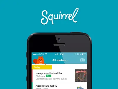 Squirrel List View app apple flat ios ios7 iphone list mascot places squirrel ui ux