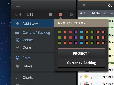 Choose Project Color app color colors customize dropdown project tracker widget