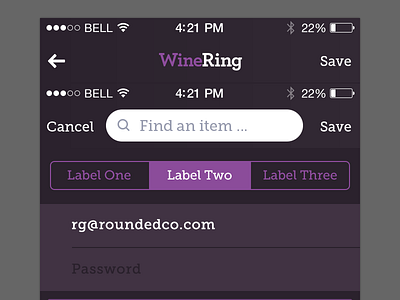 Styles Cookin' or fermenting or whatever app clean dark ios ios7 iphone purple search simple style guide style tiles wine
