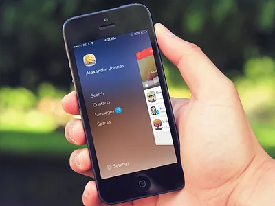 Sidebar Menu ios ios7 iphone market messages profile psd shop template ui user interface