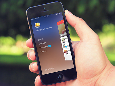Sidebar Menu ios ios7 iphone market messages profile psd shop template ui user interface