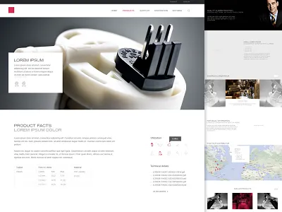 Product Page flat header icon line map meta navigation product raptus sleek slider typo
