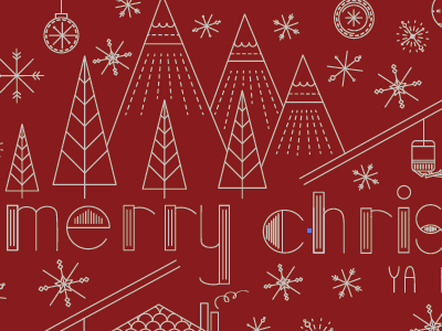 Oldie. card christmas holiday line merry mountain ornament red season snowflake tree