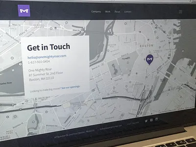 Contact Page contact map onemightyroar