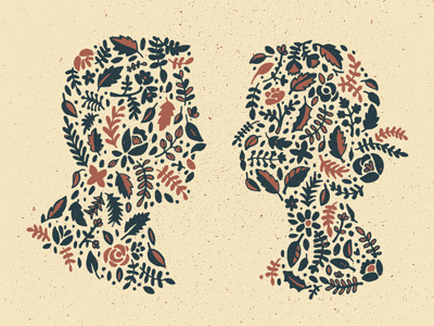 Floral Silhouette blksmith floral illustration pattern wedding