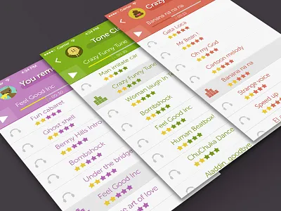 "Funny Tones" Final design app flat fun green ios7 iphone 5 kids layer music purple ringtones tones