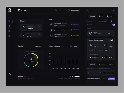 Crates: Crypto Dashboard blockchain clean crypto currency dashboard defi design exchange finance home page landing panel platform product ui ux wallet web design webapp webdesign