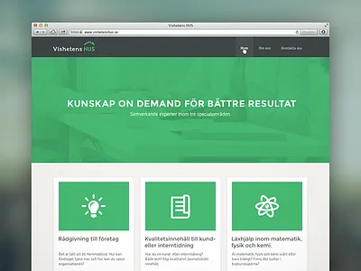 Website for Vishetens-Hus.se black business design flat green layout responsive site ui