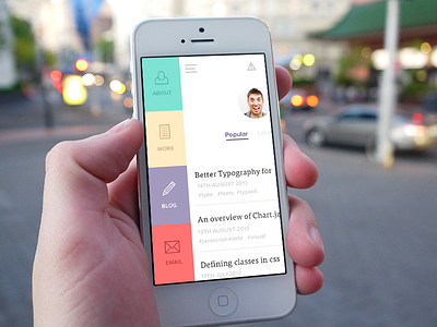 Mobile site app blog icons ios iphone 5s mac profile social timeline web