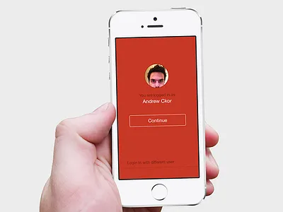 iOS7 Login Screen button easybring ios7 login red