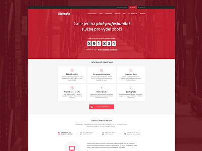 Ulozenka - new site aller clean counter gray icons proxima nova red responsive simple steps