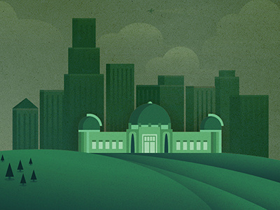 Griffith Observatory building clouds flat griffith griffithobservatory hills la los angeles night observatory plane sky