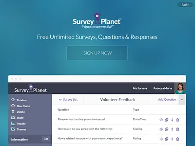 Success Page call to action sign up success surveyplanet