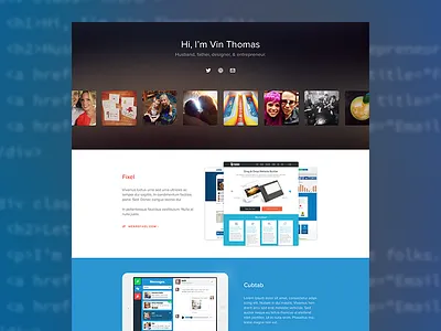 Personal Site Redesign blog icons instagram ipad personal proxima nova soft responsive site social