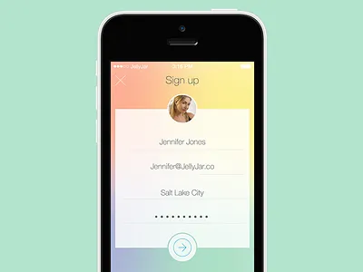 iPhone - Sign up app apple flat ios ios7 iphone mobile register signup