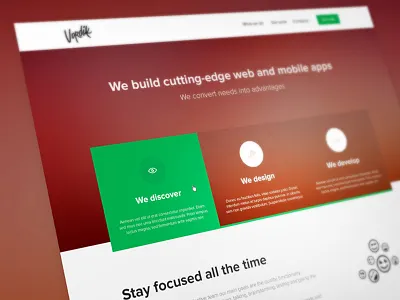 Homepage big blue flat green homepage huge parallax