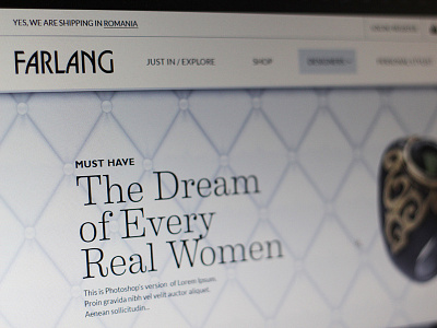 Farlang Home Page e commerce home jewelry page