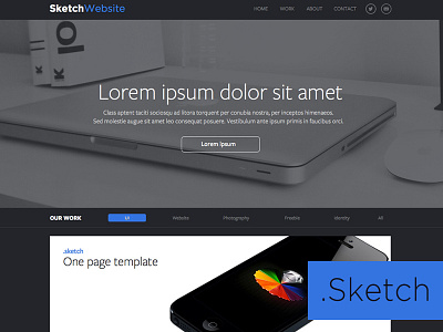 Easy One Page Layout - Sketch black download freebie grid layout sketch app sketch2 ui website