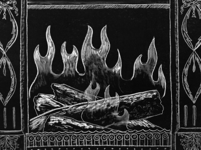 Chalk fireplace art - Johnston & Murphy 2013 chalk art chalk drawing chalk fireplace chalk illustration