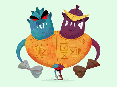 Two Bad - Best Friends Forever! character creature he man illustration monster motu planet pulp two bad