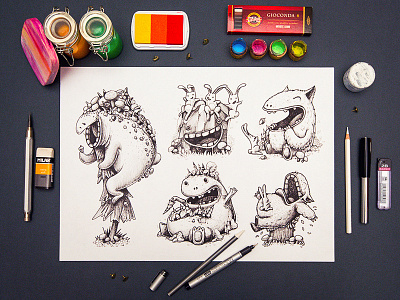 Characters character color game illustration paper pencil sketch smile