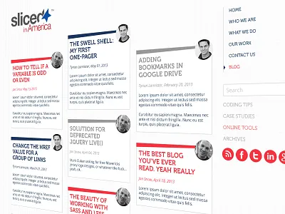 Sliced in America Blog blog clean layout ui ux web design