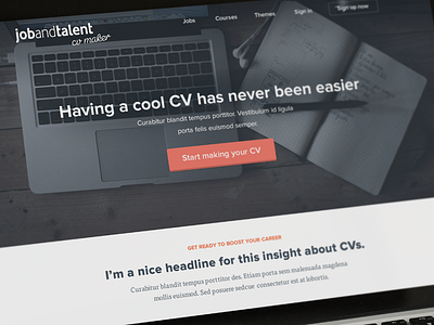 CV Maker Web App app clean flat home iphone landing maker onboarding register resume sign in