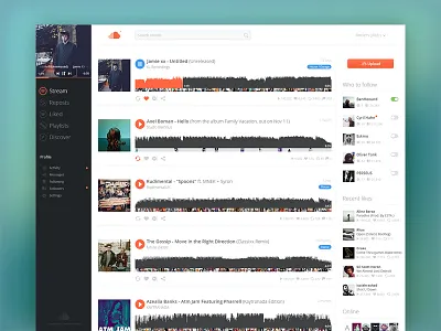Soundcloud redesign audio music redesign soundcloud soundwave ui ux web