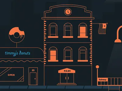 More Hood bronx city donuts illustration line art neighborhood nyc vector