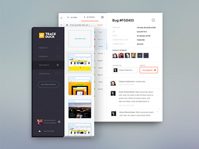 TrackDuck admin panel flat trackduck ui visual feedback
