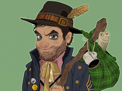 Drifter character drifter game hobo illustration