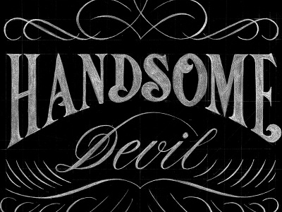 Handsome Devil alcohol design flourishes label lettering script sketch wine