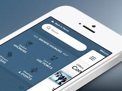 Hilton Render hilton ios iphone menu mobile navigation responsive ui ux