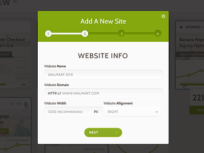 Modal Progression bar form modal overlay popup progress setup up wizard