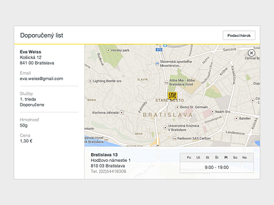 Moje Zasielky — Parcel detail webapp